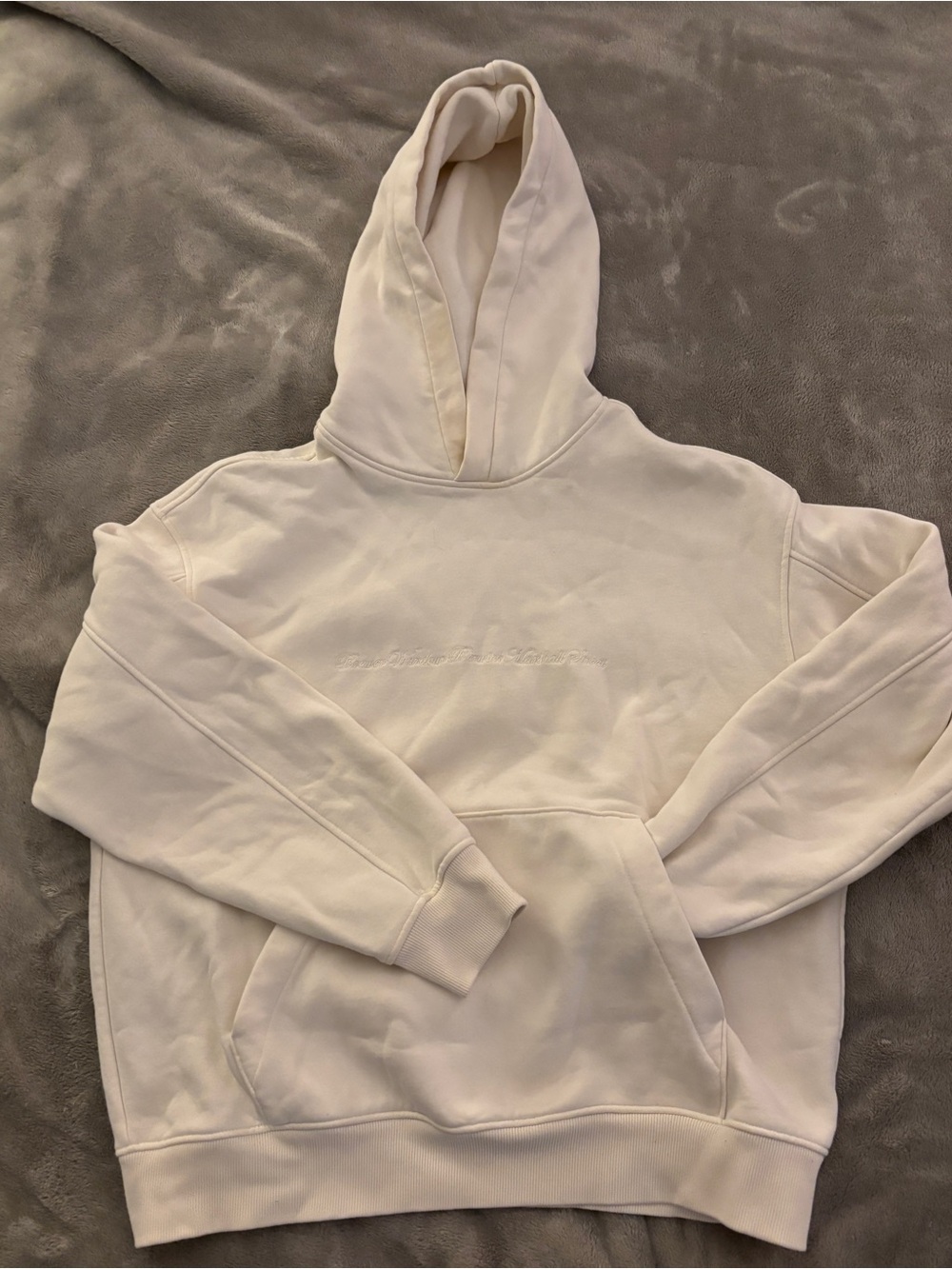 H&M oversized embroidered cream hoodie